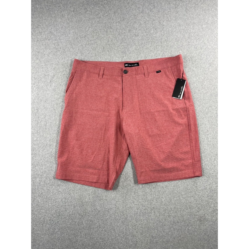 Travis Matthew Sand Harbor Golf Shorts Mens 40 Heather Garnat Rose Stretch